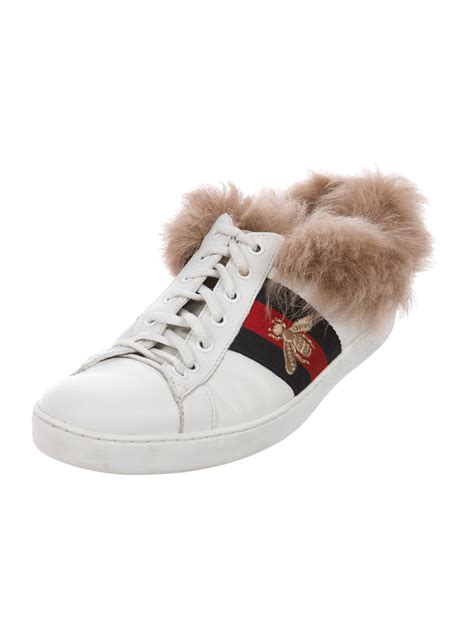 gucci ace on sale|Gucci ace sneakers with fur.